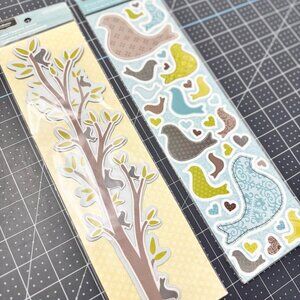 Lot of 2 Bird and Branch Themed Scrapbook Embellishments Stickers by Woodhaven